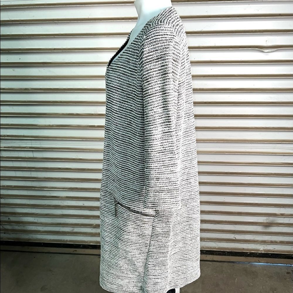 MSK black, white and silver metallic thread A Line dress with faux pockets - Picture 3 of 11